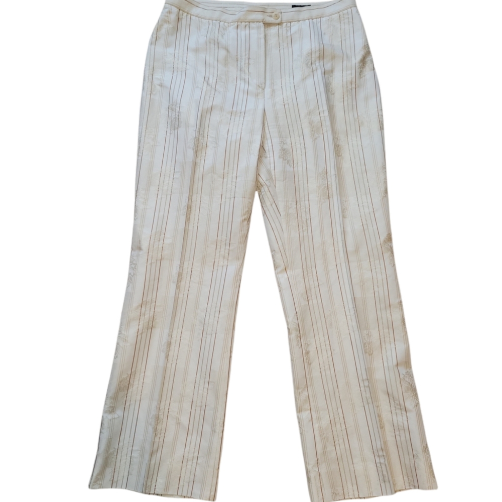 Tombolini Italian Floral Striped Lightweight Cotton Blend Pants sz 8  10